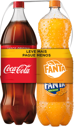 Refrigerante Coca Cola 2L + Refrigerante Fanta Laranja 2L