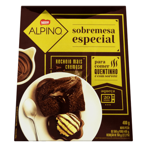Panettone de Chocolate com Recheio de Chocolate Alpino Caixa 400g