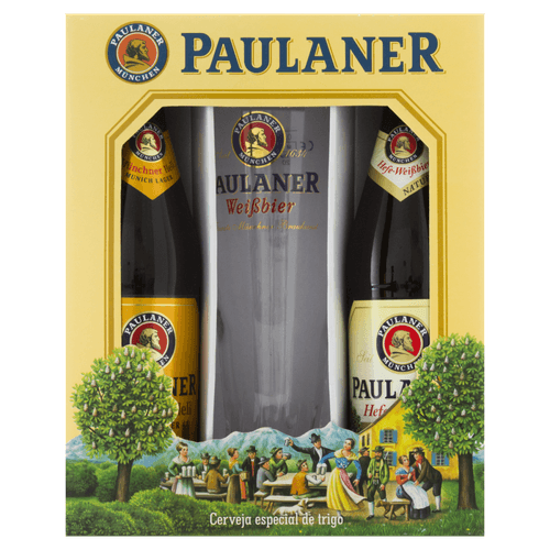 Kit Copo + Cerveja Münchner Hell + Hefe-Weissbier Paulaner 500ml Cada