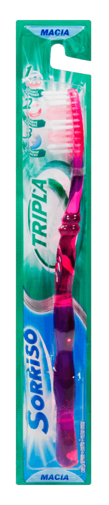 Escova Dental Macia Tripla 123 Sorriso