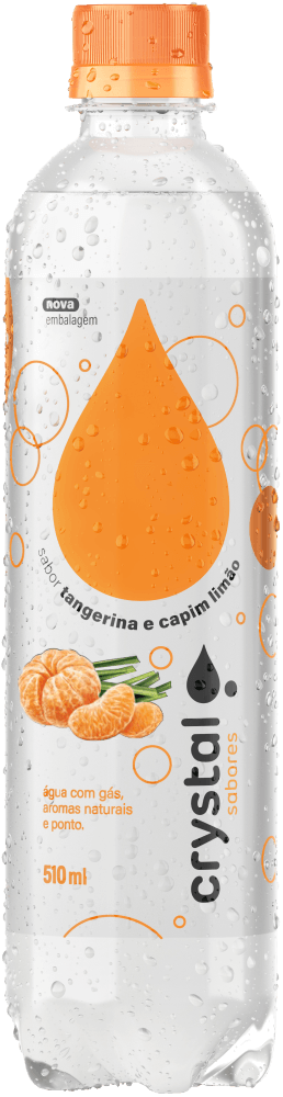 Água Saborizada Com Gás Tangerina E Capim-limão Crystal Sabores Garrafa 510ml