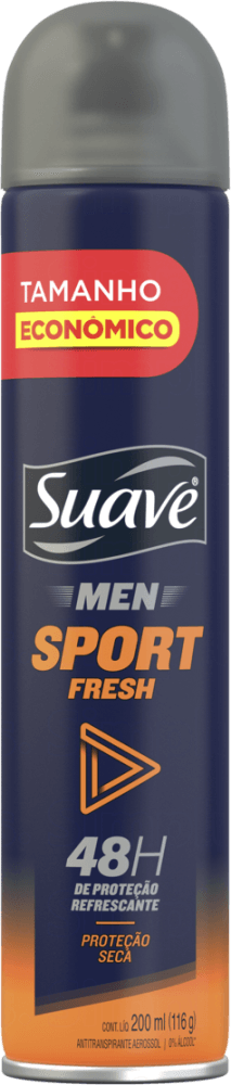 Antitranspirante Aerossol Sport Fresh 48h de Proteção Seca Suave Men 200ml Spray Leve Mais Pague Menos