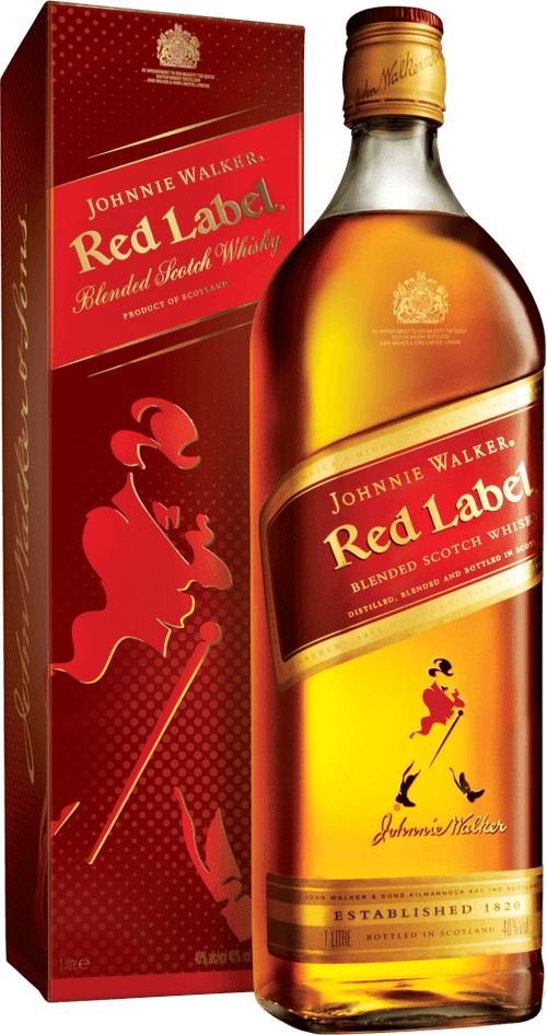 Whisky Escocês Blended Red Label Johnnie Walker Garrafa 1l