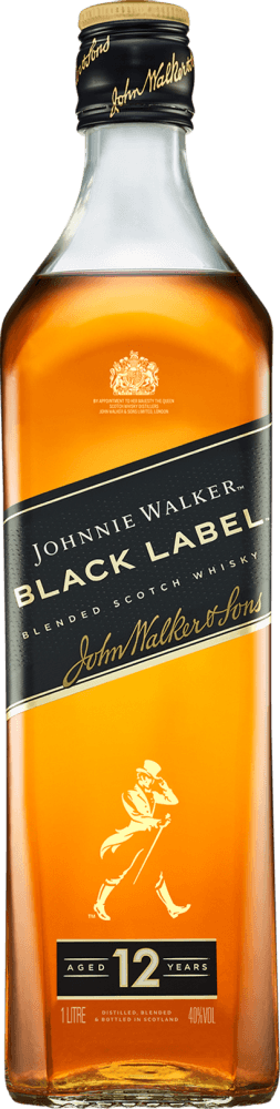 Whisky Escocês Johnnie Walker Black Label 12 Anos Garrafa 1 L