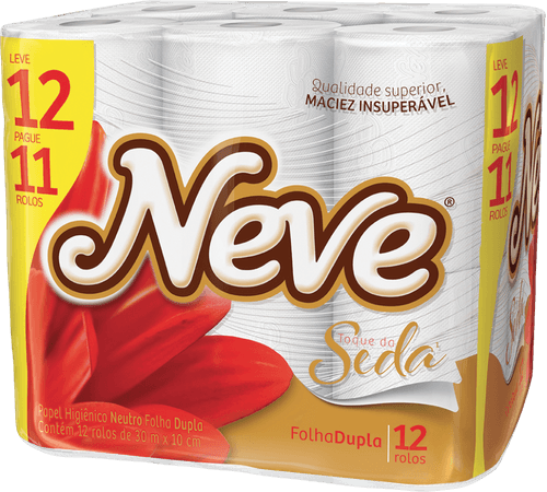Papel Higiênico Folha Dupla Neutro Neve Toque da Seda 30m Pacote Leve 12 Pague 11 Unidades