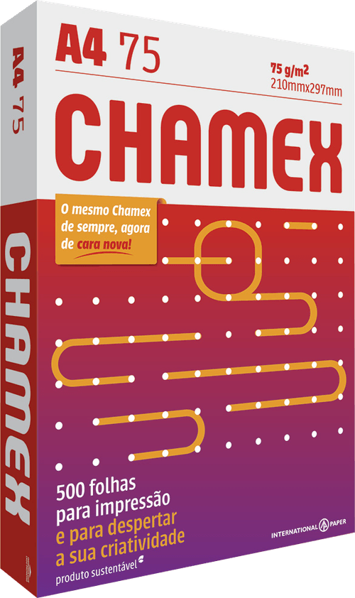 Papel Sulfite Branco Chamex A4 210mm x 297mm 500 Folhas