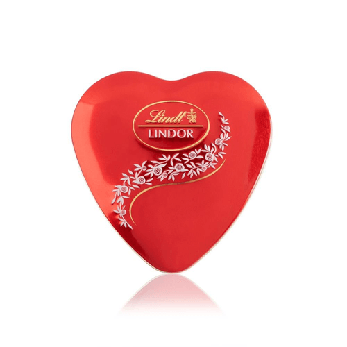 Trufa de Chocolate Suíça ao Leite com Recheio Cremoso Coração Lindt Lindor Lata 50g 4 Unidades