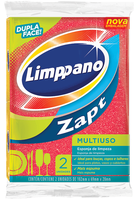 Esponja Zapt Dupla Face Com 2 Unidades