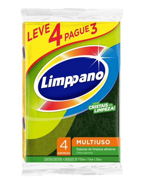 Esponja para Limpeza Limppano Leve 4 Pague 3 Unidades