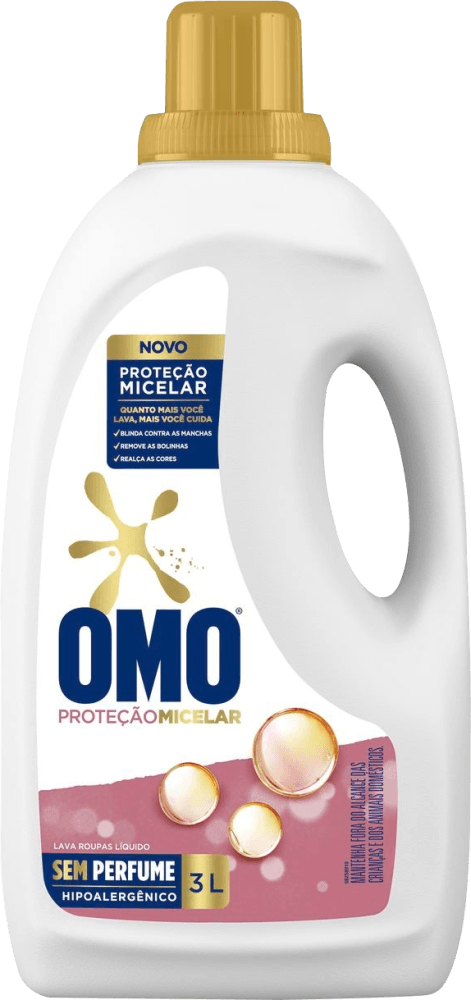 Sabão Líquido Omo Proteção Micelar Sem Perfume 3L