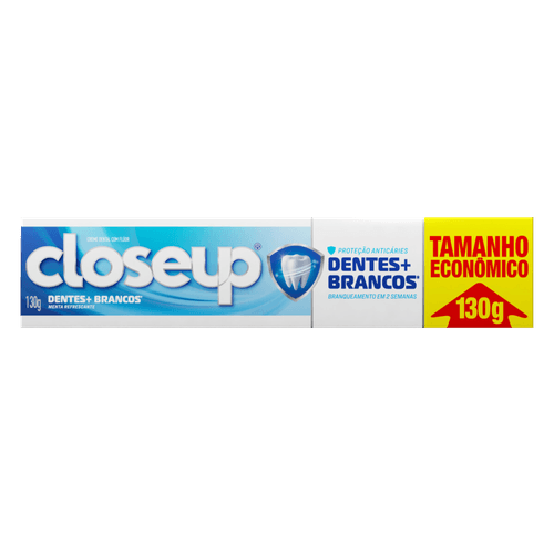 Creme Dental com Flúor Menta Refrescante Closeup Dentes + Brancos Caixa 130g Tamanho Econômico