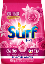 Lava-Roupas-em-Po-5-em-1-Rosas-e-Flor-de-Lis-Surf-Pacote-800g