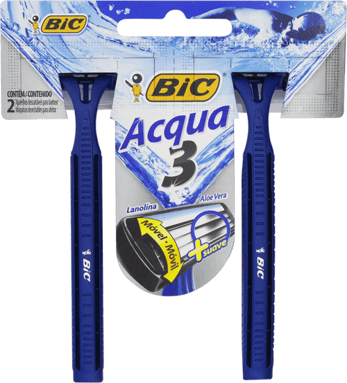 Aparelho Descartável para Barbear Bic Acqua 3 2 Unidades