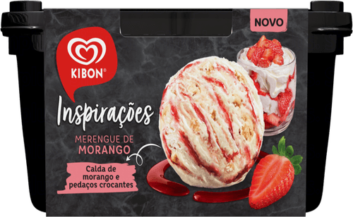 Sorvete Merengue de Morango Kibon Inspirações Pote 1,3l