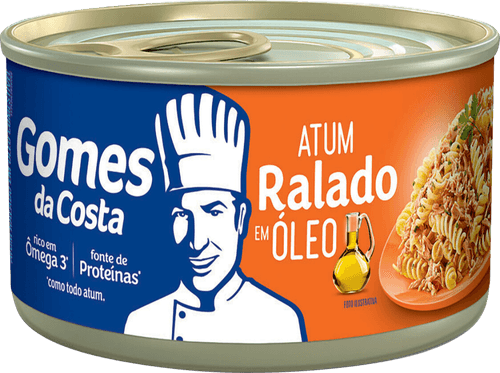 Atum Ralado em Óleo Comestível Gomes da Costa Lata Peso Líquido 170g Peso Drenado 130g