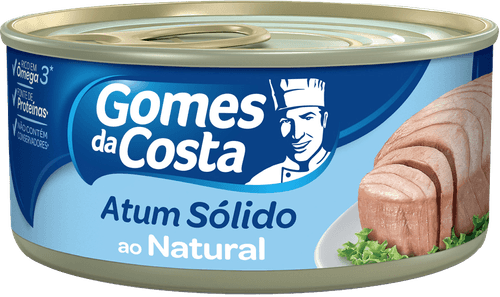 Atum Sólido ao Natural Gomes da Costa Lata Peso Líquido 170g Peso Drenado 120g