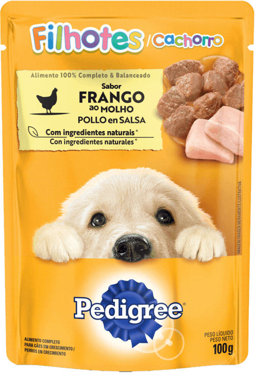 Alimento Completo e Balanceado para Cães Filhotes Frango ao Molho Pedigree Sachê 100g