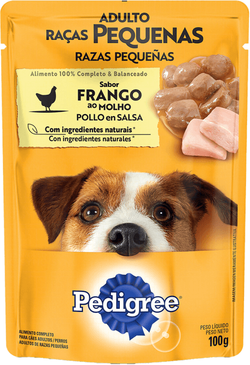 Alimento Completo e Balanceado para Cães Adultos Raças Pequenas Frango ao Molho Pedigree Sachê 100g