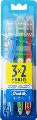 Escova-Dental-Media-Oral-B-1-2-3-Clean-3-Unidades