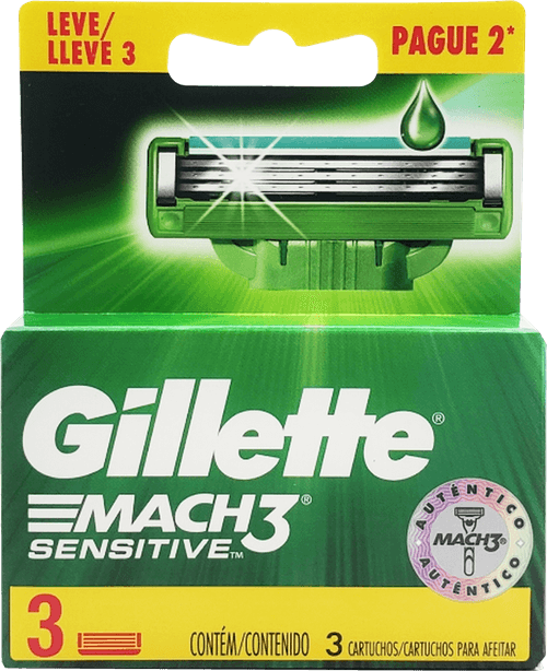 Carga De Aparelho Para Barbear Gillette Mach3 Sensitive Leve 3 Pague 2 Unidades