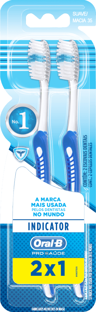 Escova Dental Macia 2x1 Oral-B Pro-Saúde Indicator 2 Unidades