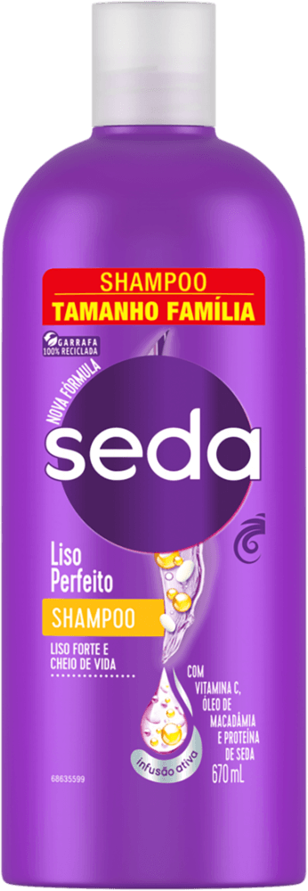Shampoo-com-Vitamina-C-Oleo-de-Macadamia-e-Proteina-Seda-Liso-Perfeito-Frasco-670ml-Tamanho-Familia