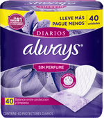 Protetor-Diario-sem-Abas-e-Perfume-Always-Pacote-40-Unidades