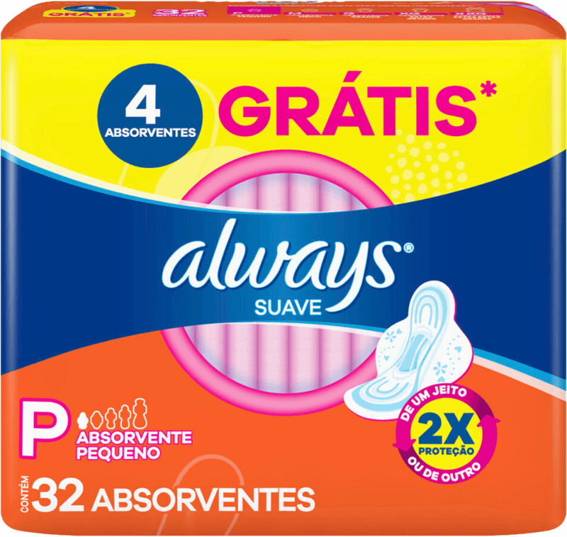 Absorvente-com-Abas-Suave-Always-P-Pacote-32-Unidades-Gratis-4-Absorventes