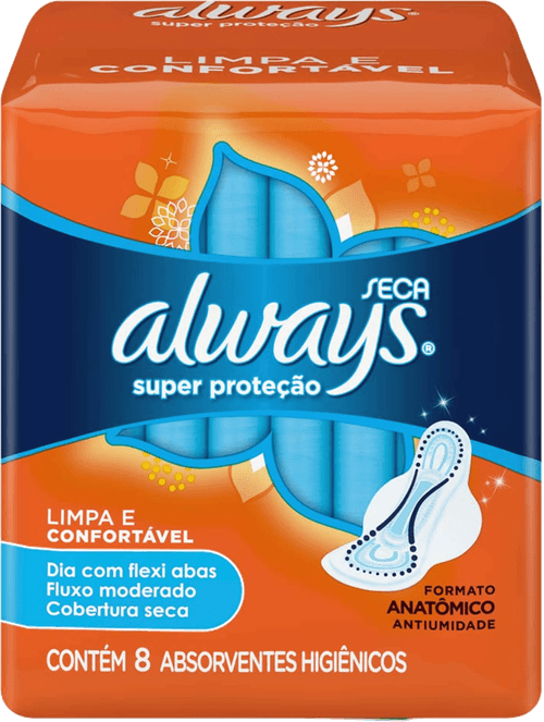 Absorvente com Abas Seca Always Pequeno Pacote 8 Unidades