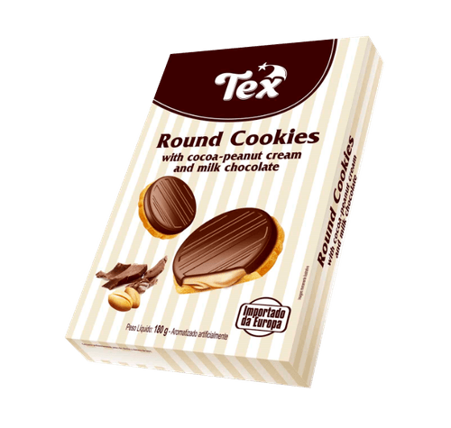 Biscoito Tex Round Cookies  Cocoa Peanut Cream 180g