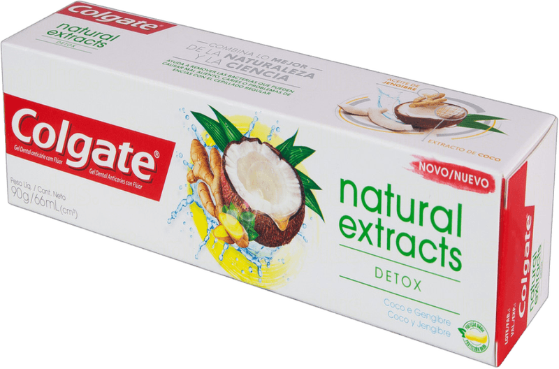 Gel-Dental-Anticarie-com-Fluor-Coco-e-Gengibre-Colgate-Natural-Extracts-Detox-Caixa-90g