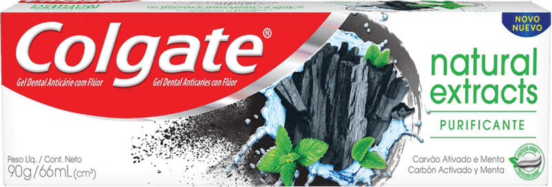 Gel-Dental-Anticarie-com-Fluor-Carvao-Ativado-e-Menta-Colgate-Natural-Extracts-Purificante-Caixa-90g