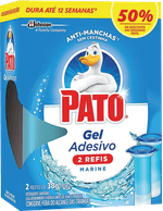 Detergente-Sanitario-Gel-Adesivo-Marine-Pato-2-Unidades-38g-Cada-12-Discos-Gratis-50--de-Desconto-no-Segundo-Refil