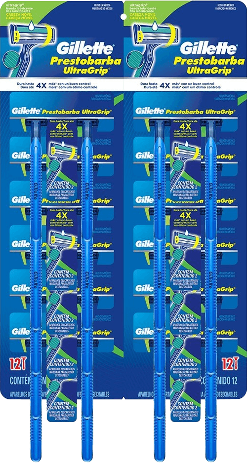 Aparelho Descartável para Barbear Gillette Prestobarba Ultragrip 20 Unidades