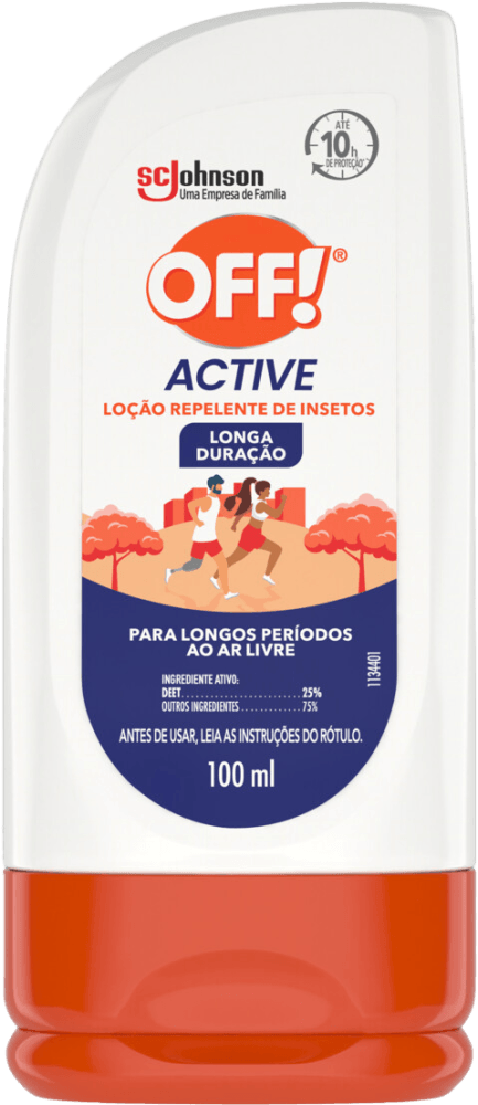 Repelente de Insetos Loção Off! Active Longa Duração Squeeze 100ml