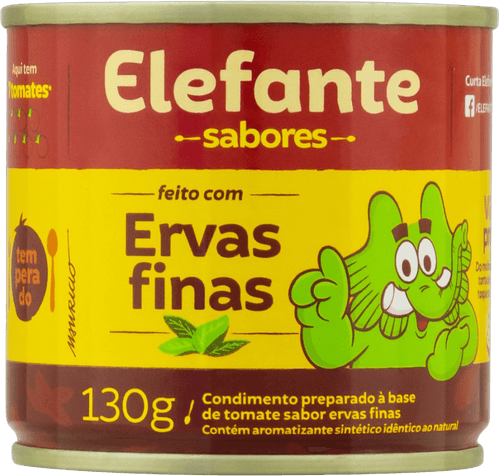 Condimento Preparado à Base de Extrato de Tomate com Ervas Finas Elefante Sabores Lata 130g