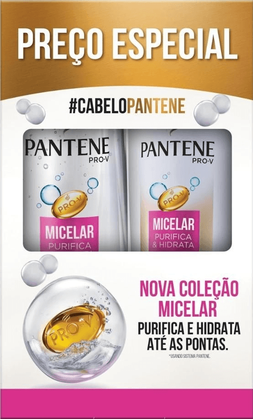 Kit Shampoo 400ml + Condicionador 175ml Pantene Pro-V Micelar Purifica & Hidrata Preço Especial