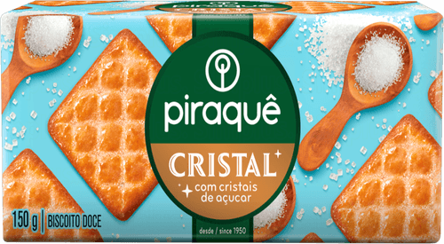 Biscoito Doce Cristal com Cristais de Açúcar Piraquê Pacote 150g