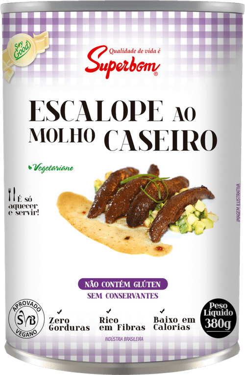 Escalope Proteico ao Molho Caseiro Vegetal Superbom Lata 380g