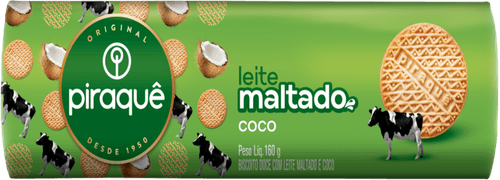 Biscoito Leite Maltado e Coco Piraquê Pacote 160g