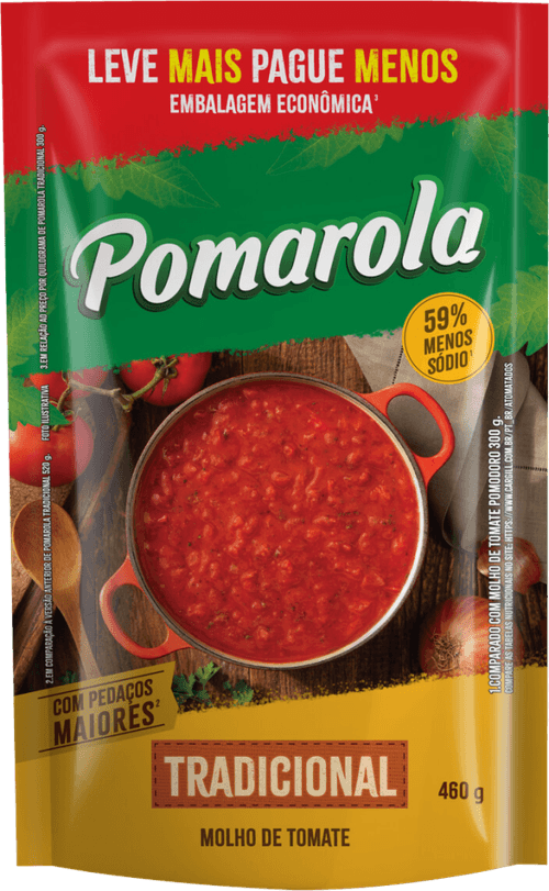 Molho de Tomate Pomarola Tradicional Sachê 460g