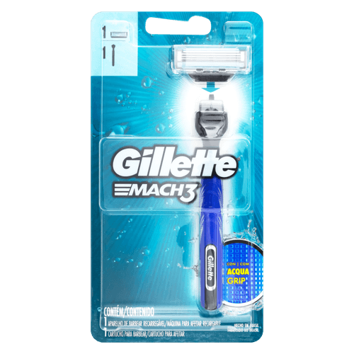 Aparelho Recarregável e Carga para Barbear Gillette Mach3