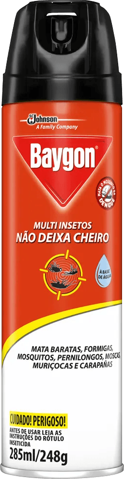 Inseticida Aerossol Multi-Insetos à Base de Água Baygon Frasco 285ml