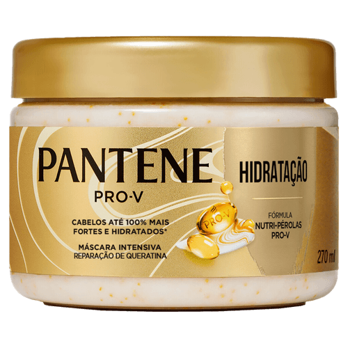 Máscara de Tratamento Intensiva com Pérolas Solúveis & Óleo de Coco Pantene Pro-V Hidratação Pote 270ml