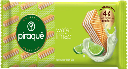 Biscoito Wafer Recheio Limão Piraquê Pacote 100G