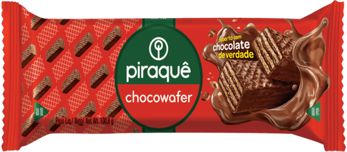 Wafer Recheio e Cobertura Chocolate Piraquê Chocowafer Pacote 100,8g