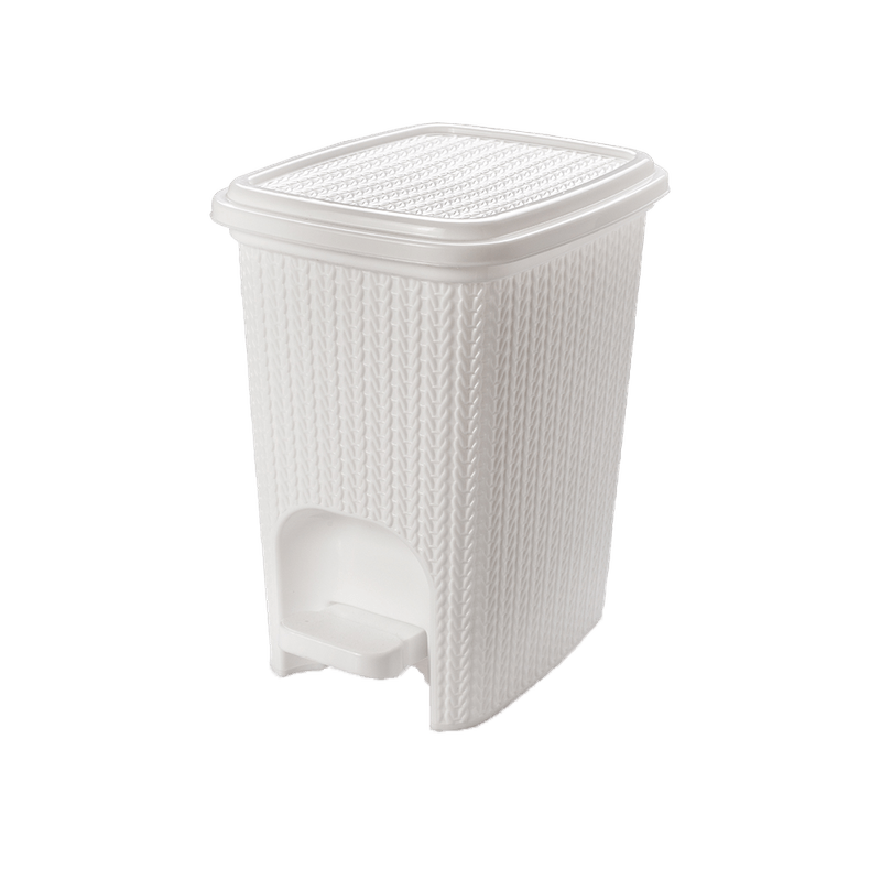 Lixeira-com-Pedal-Trama-Branca-7l-Plasutil