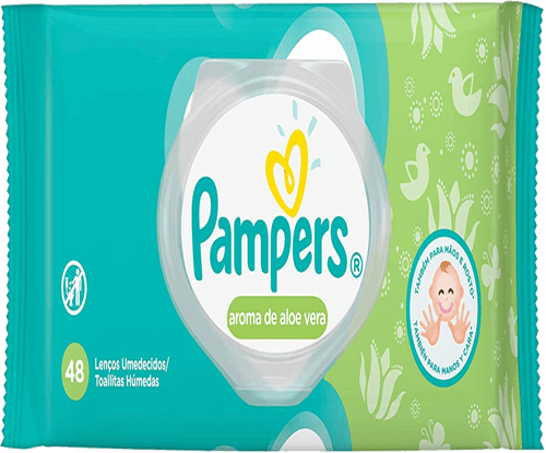 Lenço Umedecido Infantil Aloe Vera Pampers Pacote 48 Unidades