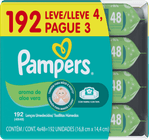 Lenco-Umedecido-Infantil-Aloe-Vera-Pampers-Pacote-Leve-4-Pague-3-Unidades-de-48-Lencos-Cada