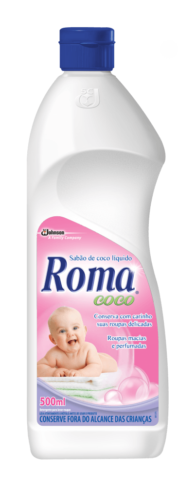 Detergente Lava-Roupas Líquido Coco Roma Coco Frasco 500ml